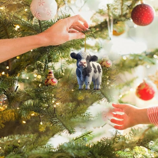 Goodsright Decor Cute Cartoon Cattle Cow Hanging Ornament Decorative Car Interior Pendant DIY Christmas Tree Ornament Lovely Animal Home Decor Decorative Hanging Ornaments Automobile Keychains
