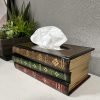 Goodsright Decor Crafted Classical Retro Wooden Antique Book Tissue Box Cover Rectangular Tissue Holder Dispenser Paper Cover Case Napkin Holder Home Decor for Bathroom Living Room Office car Kitchen