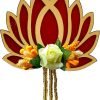 Goodsright Decor 2 Pc 15 Inch Lotus Latkan Decorative Toran/Wall Hanging Dipawali Ganesh Chaturthi Designer Mandir Hanging Valance Pujan Bandhanwar Indian Festival Traditional Fancy Latkan