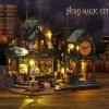 Goodsright Decor DIY Miniature Dollhouse Kit Magic Castle,Tiny House to Build Live in,Mini Handmade Unzip 3D Wooden Puzzle Furnishing Decor Model(ES012-Holo Magic City)