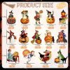 Goodsright Decor 42Pcs Vintage Halloween Tree Ornament Decorations - Hanging Wooden Pumpkin Ornaments for Halloween Tree Decor Vintage Pumpkin Witch Black Cat Wood Cutouts Signs for Halloween Tree Home Party Decor