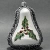 Goodsright Decor Christmas Bell Ornament 4-Inch Blown Glass (Gold Embellished)