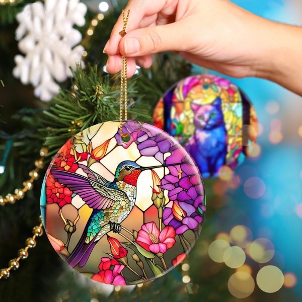 Goodsright Decor Christmas Ornament, Christmas Decoration, Holiday Present Idea, Heirloom Keepsake, Round Ceramic, Gift Exchange, Gift Idea, Hummingbird