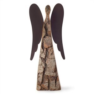 Goodsright Decor Wooden Guardian Angel Figurines for Love, Peace, Inspiration - Remembrance Angel Collectible Statue - Christmas Wood Angel Decor - Rustic Angel Gift in Memory of Loved Ones - Medium