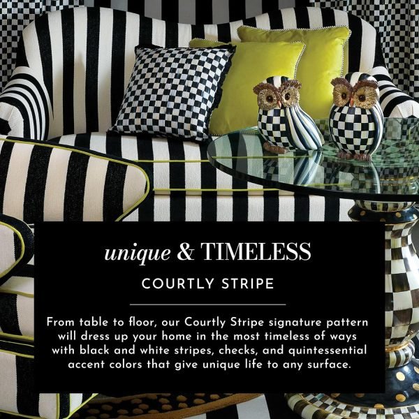 Goodsright Decor Courtly Stripe Owl, Black-and-White Owl Decor, Fall Owl Decor for Home