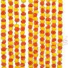 Goodsright Decor Artificial Marigold Flowers Garland with Golden Bells | Set of 10 | Orange, Yellow | 4.5 Feet | Bandhanwar Flower Garland String for Home, Party | Door Hanging Diwali Decorations for Home
