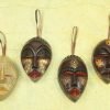 Goodsright Decor Decorative Christmas Wood Hanging Holiday Ornaments, Assorted 'Celebration Masks' (Set of 4)
