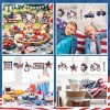Goodsright Decor 36 Pcs 4th of July Ornaments for Tree Patriotic Wooden American Flag Ornaments Memorial Day Tree Decorations Red White Blue Hanging Decorations for Tree Independence Day Party (Classic)