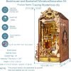 Goodsright Decor DIY Book Nook Kit,DIY Miniature Doll House Kit with Furniture and LED,Wooden Bookend Bookshelf Insert Decor-Creativity Gift for Friend Lover??JTSL-12??