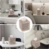 Goodsright Decor Crystal Square Tissue Box Cover - Sparkling Cube Glass Tissue Box Holder, Decorative Facial Tissue Holder for Bedroom Bathroom Dresser Night Stand Table Office Home Decor, Gold