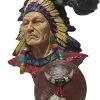 Goodsright Decor Native American Indian Chief and Horse Statue Ethnic Unique Handmade Sculpture Indian Warrior Bust Home & Office Decor Farmhouse Gift Idea