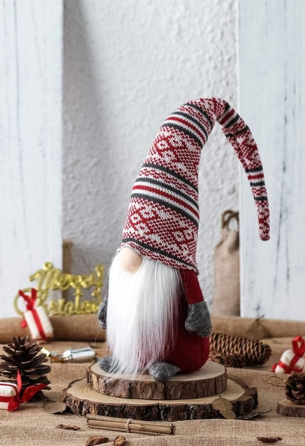 Goodsright Decor Holiday Gnome Handmade Swedish Tomte, Christmas Elf Decoration Ornaments Thanks Giving Day Gifts Swedish Gnomes tomte (Red Stripe - 19 Inches)