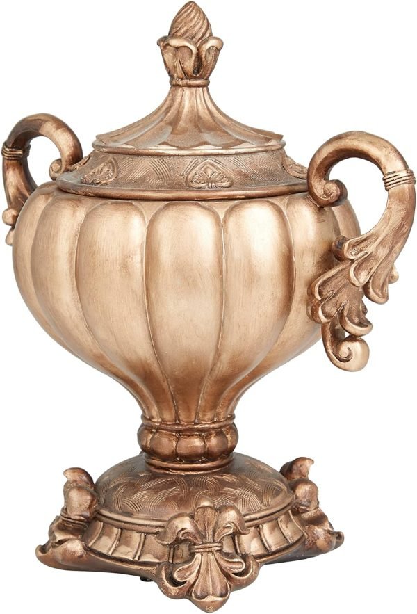 Goodsright Decor 79 Polystone Decorative Decorative Jars Decorative Container, Decorative Keepsake Box 12" x 8" x 17", Bronze
