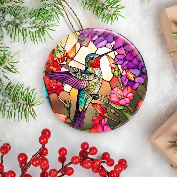 Goodsright Decor Christmas Ornament, Christmas Decoration, Holiday Present Idea, Heirloom Keepsake, Round Ceramic, Gift Exchange, Gift Idea, Hummingbird