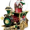 Goodsright Decor Thommas Kinkade Santa Claus is Comin' to Town Musical Snowglobe Train Car by The Bradford Exchange