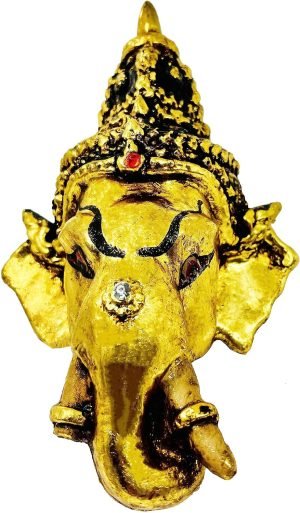 Goodsright Decor Thai Khon Mask Thai Sculptures Ramayana Resin Drama Collectible Thai D??cor Crafts Decoration Art Figur (Ganesha)
