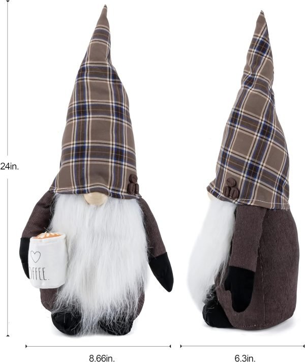 Goodsright Decor Kitchen Gnome - Home Decor Decorations - Scandinavian/Swedish/Nordic Tomte Nisse Plush Figurine - 19" Elf with Beard Ornament for Shelf, Table, Desk D??cor