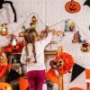 Goodsright Decor 42Pcs Vintage Halloween Tree Ornament Decorations - Hanging Wooden Pumpkin Ornaments for Halloween Tree Decor Vintage Pumpkin Witch Black Cat Wood Cutouts Signs for Halloween Tree Home Party Decor