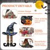 Goodsright Decor 36 Pcs Halloween Wood Ornament for Tree Vintage Halloween Ornaments Wooden Halloween Hanging Decorations Pumpkin Witch Black Cat Wood Cutouts with Ropes for Home Party Decor (Witch Hat)