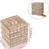 Goodsright Decor Crystal Square Tissue Box Cover - Sparkling Cube Glass Tissue Box Holder, Decorative Facial Tissue Holder for Bedroom Bathroom Dresser Night Stand Table Office Home Decor, Gold