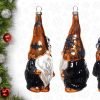 Goodsright Decor Set of 2 Hand Blown Glass Halloween Gnomes Ornaments for Christmas Tree Decorations, Hanging Glass Halloween Gnome Christmas Ornaments