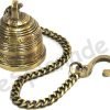 Goodsright Decor Ethnic Indian Handcrafted Brass Temple Bell with Chain | Brass Hanging Bell | Home Decor | Door Decor | Pooja Accessories