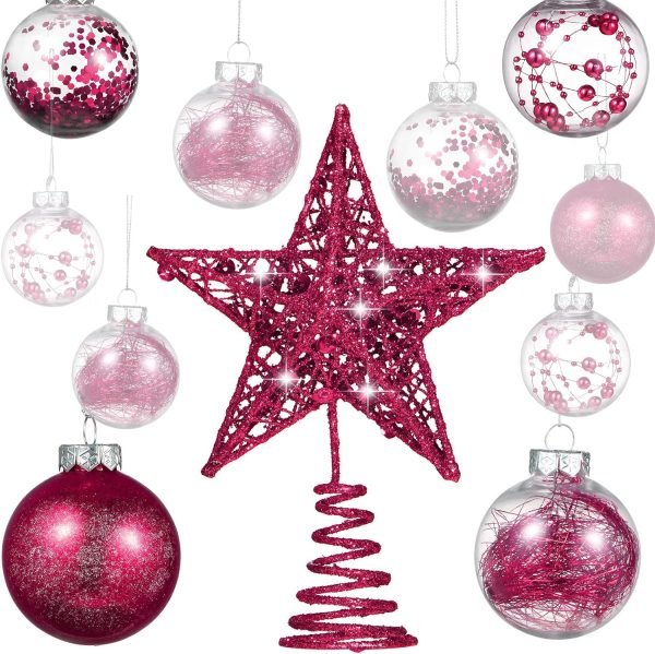 Goodsright Decor 24 Pieces 2.36 Inch Shatterproof Plastic Christmas Ball Ornaments Tree Balls with One Christmas Tree Star for Christmas New Years Present Wedding Home Holiday Party Decoration (Gold)