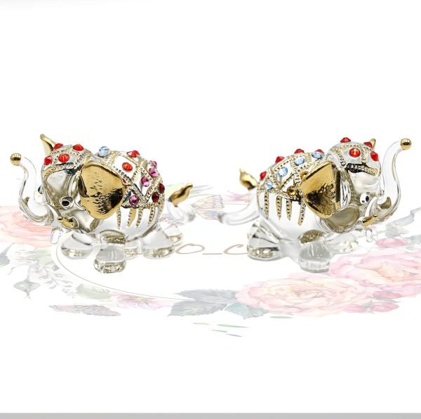 Goodsright Decor Mini Elephant Set 2 Elephant Animal Miniatures Statue Figurines 2pcs/Set Lucky Elephants for Home, Office, Kitchen, Bathroom D??cor, Shelf Ornaments