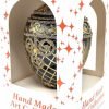 Goodsright Decor Faberg?? Egg 5-Inch Blown Glass Christmas Tree Ornament Holiday Poinsettia (Onyx Black)