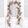 Goodsright Decor 6FT Red Berry Christmas Garland, Flexible Artificial Berry Garland for Indoor Outdoor Home Fireplace Decoration for Winter Christmas Holiday New Year Decor