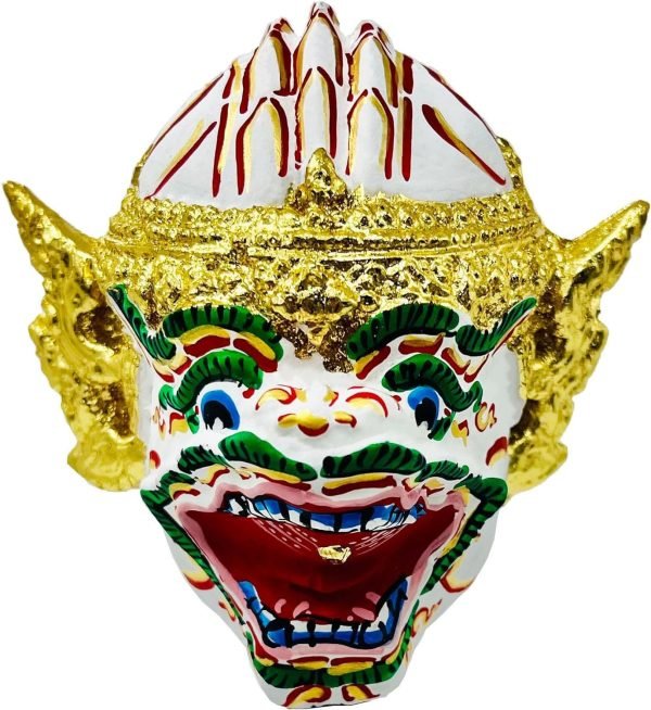 Goodsright Decor Thai Khon Mask Thai Sculptures Ramayana Resin Drama Collectible Thai D??cor Crafts Decoration Art Figur (Ganesha)