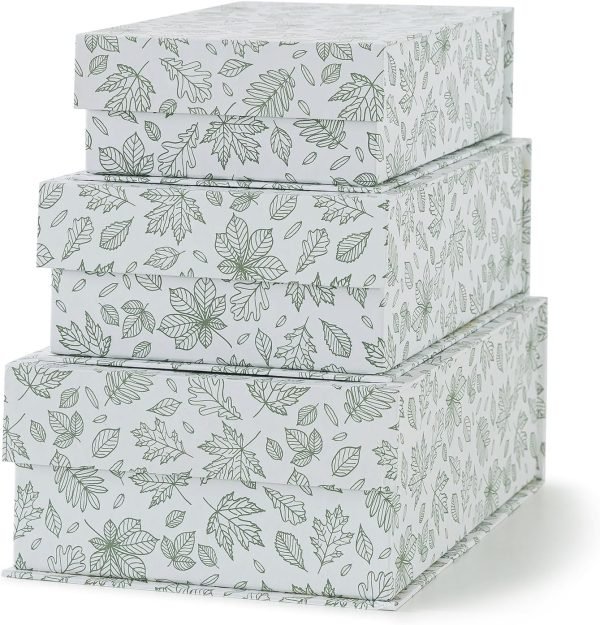 Goodsright Decor Decorative Storage Boxes - Set of 5: Antique Memory Keepsake Boxes with Lids, Travel Cardboard Storage for Organizing and Home D??cor, Unique Gift Boxes with Magnetic Closure