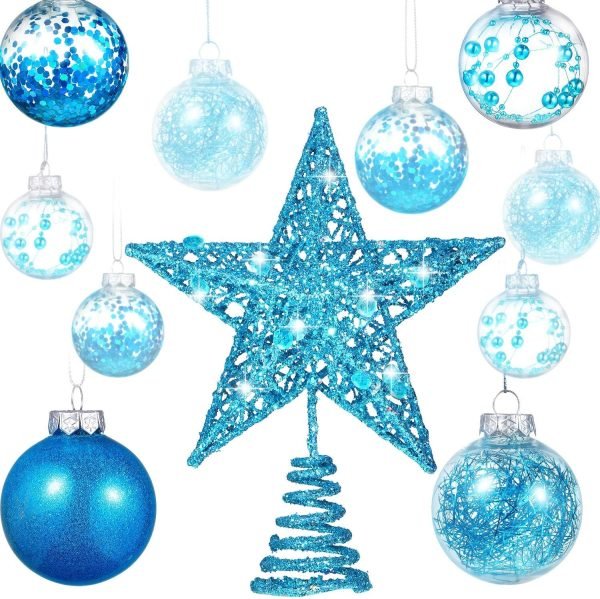 Goodsright Decor 24 Pieces 2.36 Inch Shatterproof Plastic Christmas Ball Ornaments Tree Balls with One Christmas Tree Star for Christmas New Years Present Wedding Home Holiday Party Decoration (Gold)