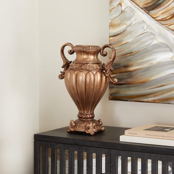 Goodsright Decor 79 Polystone Decorative Decorative Jars Decorative Container, Decorative Keepsake Box 12" x 8" x 17", Bronze