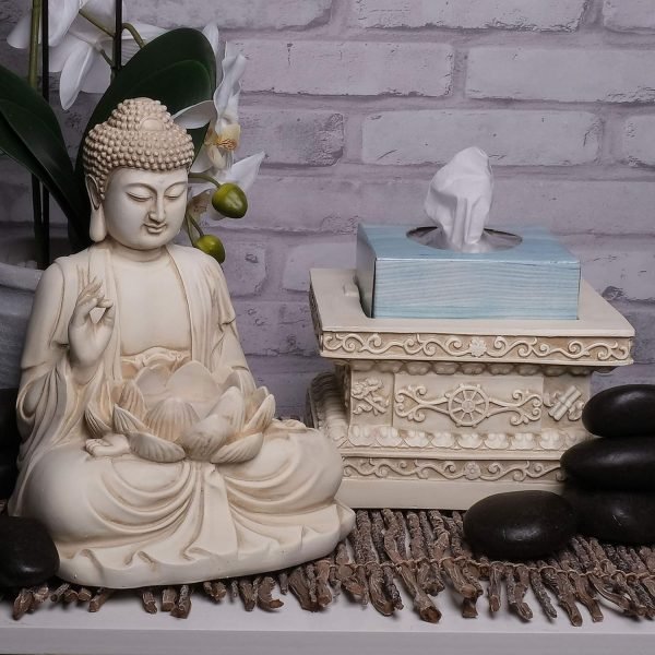 Goodsright Decor Buddha Tissue Holder Decor Tissue Box Cover - Decorative Square Tissue Container