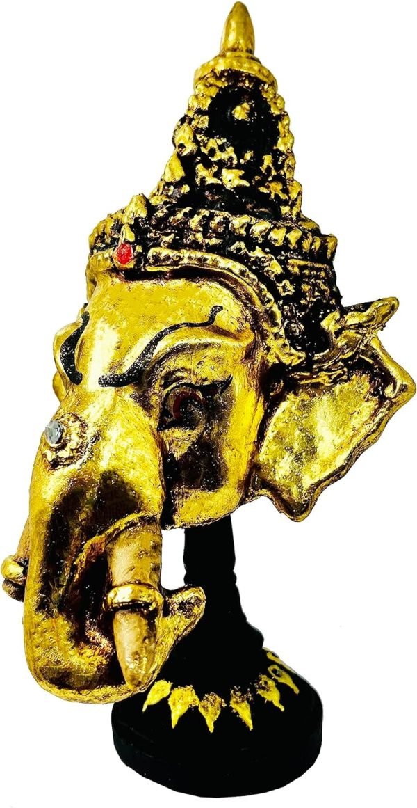 Goodsright Decor Thai Khon Mask Thai Sculptures Ramayana Resin Drama Collectible Thai D??cor Crafts Decoration Art Figur (Ganesha)