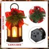 Goodsright Decor 6 Pcs Christmas Decorative Lanterns for Outside with LED Flickering Flameless Candle Red Ribbon Decorative Hanging Lantern Vintage Holiday Lanterns for Indoor Outdoor Table Party Decoration
