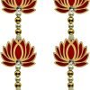 Goodsright Decor 2 Pc 15 Inch Lotus Latkan Decorative Toran/Wall Hanging Dipawali Ganesh Chaturthi Designer Mandir Hanging Valance Pujan Bandhanwar Indian Festival Traditional Fancy Latkan
