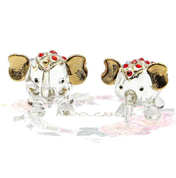 Goodsright Decor Mini Elephant Set 2 Elephant Animal Miniatures Statue Figurines 2pcs/Set Lucky Elephants for Home, Office, Kitchen, Bathroom D??cor, Shelf Ornaments