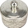 Goodsright Decor Antique Mercury Glass Storage Container with Lid, Decorative Jar for Cotton Ball or Cotton Swab Storage, Unique Keepsake or Trinket Box, Elegant Jewelry Box