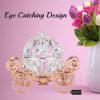 Goodsright Decor Rose Gold & Silver Plated Cinderella Pumpkin Coach Ornament with Crystals Home Halloween Decor Holiday Tabletop Decoration Showpiece Gift for Christmas Thanksgiving Birthday for Mom