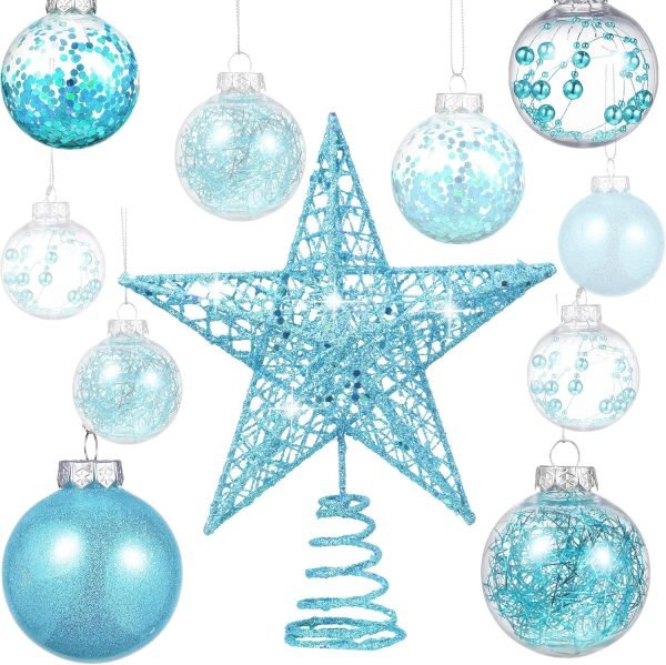 Goodsright Decor 24 Pieces 2.36 Inch Shatterproof Plastic Christmas Ball Ornaments Tree Balls with One Christmas Tree Star for Christmas New Years Present Wedding Home Holiday Party Decoration (Gold)