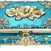 Goodsright Decor Metal Decorative Jewelry Box Vintage Treasure Chest Case Ornate Trinket Organizer Earrings Necklace Bracelet Storage Box Ring Holder Keepsake Box for Women Girls