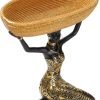 Goodsright Decor Resin Traditional Ethnic Dress Black Woman Tray Statue for Candy Jewelry Ring Fruit, Living Room Dining Table Bedroom Ornament Decoration TQGJBS337