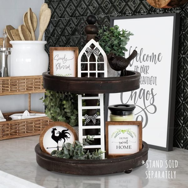 Goodsright Decor The Ultimate Farmhouse Tiered Tray Decor Set - Beautiful Year Round Seasonal & Fall Holiday Decoration Bundle - The Perfect Lemon and Summer Centerpiece Design for Home & Kitchen Decor
