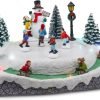 Goodsright Decor Christmas Village Skating Pond Animated Lighted Musical Snow Village Perfect Addition to Your Christmas Indoor Decorations & Holiday Displays