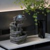Goodsright Decor Indoor Fountains Tabletop Fountain Indoor Waterfall Fountain Stacked Rocks Water Feature Feng Shui Zen Meditation Relaxation Desktop Fountain with LED Light for Home and Office Decor(Style 8)