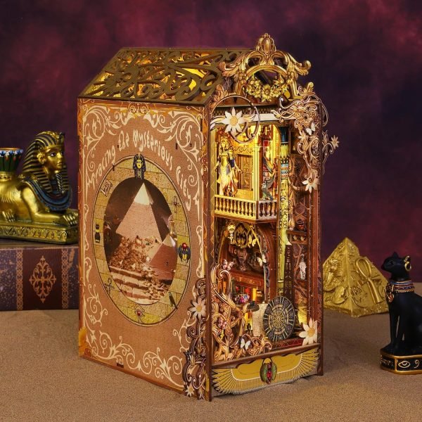 Goodsright Decor DIY Book Nook Kit,DIY Miniature Doll House Kit with Furniture and LED,Wooden Bookend Bookshelf Insert Decor-Creativity Gift for Friend Lover??JTSL-12??