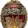 Goodsright Decor Faberg?? Egg 5-Inch Blown Glass Christmas Tree Ornament Holiday Poinsettia (Onyx Black)