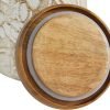 Goodsright Decor 79 Ceramic Handmade Decorative Decorative Jars Intricately Carved Decorative Containers with Wood Lids, Set of 2 Decorative Keepsake Boxes 9", 10"H, White